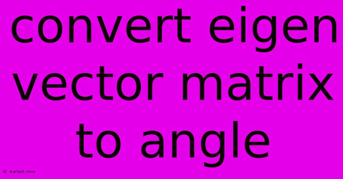 Convert Eigen Vector Matrix To Angle