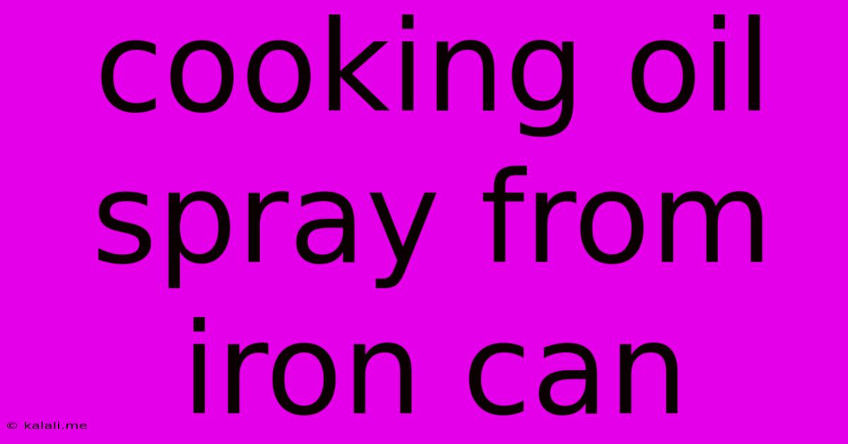 Cooking Oil Spray From Iron Can