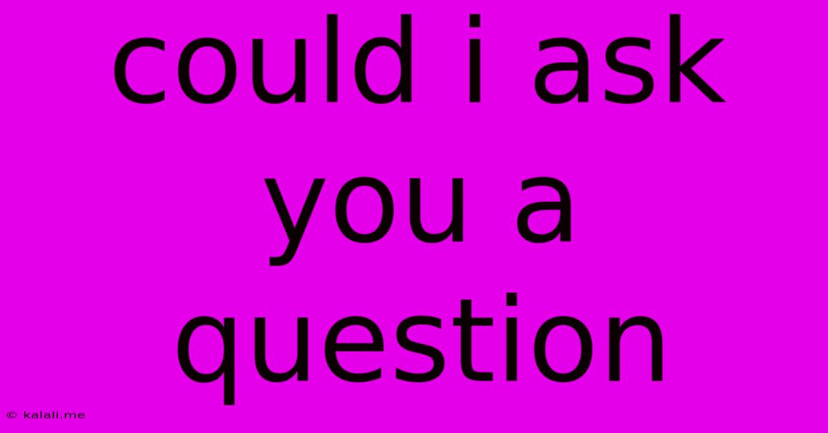 Could I Ask You A Question