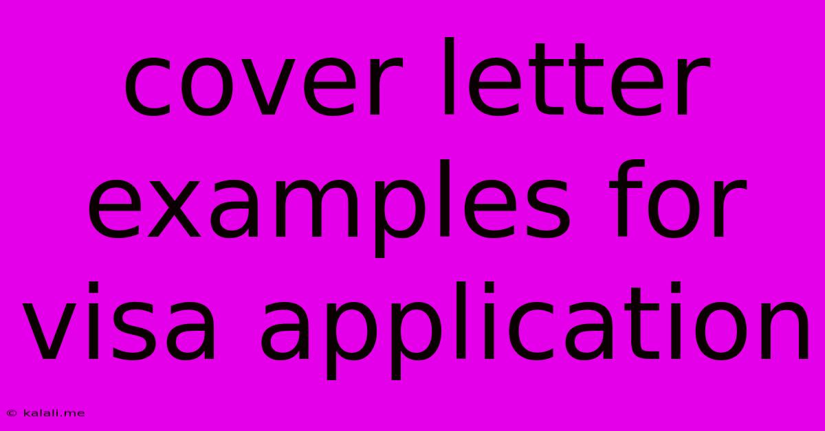 Cover Letter Examples For Visa Application
