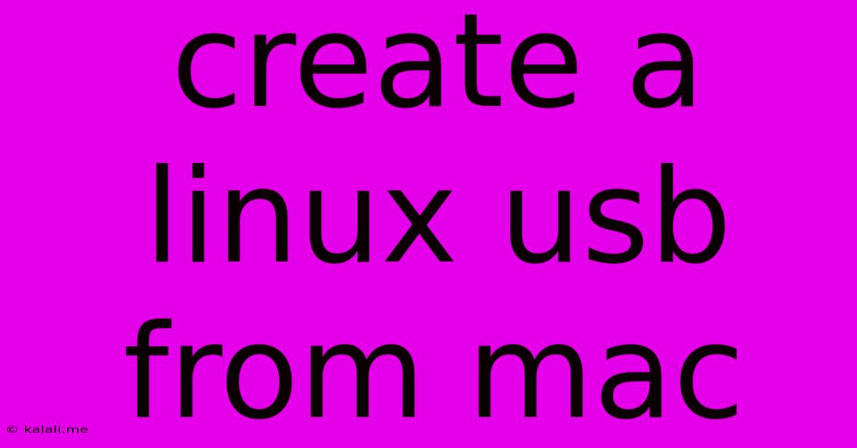 Create A Linux Usb From Mac