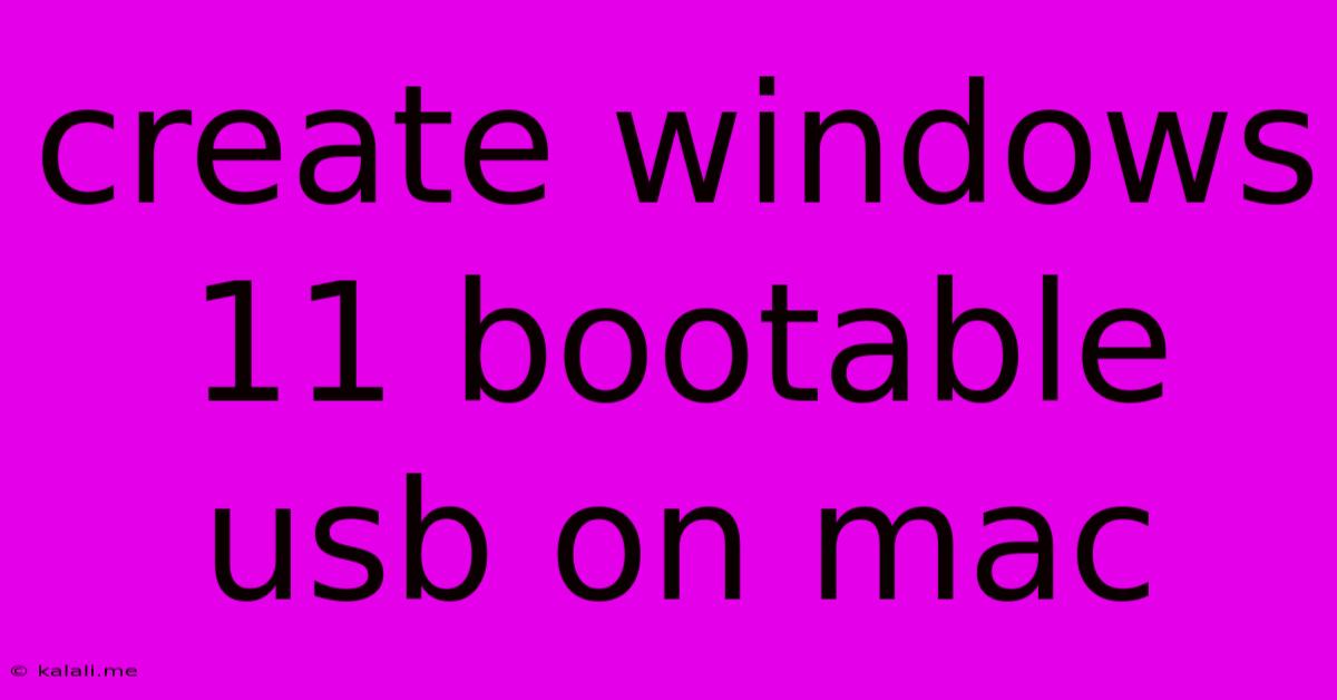 Create Windows 11 Bootable Usb On Mac