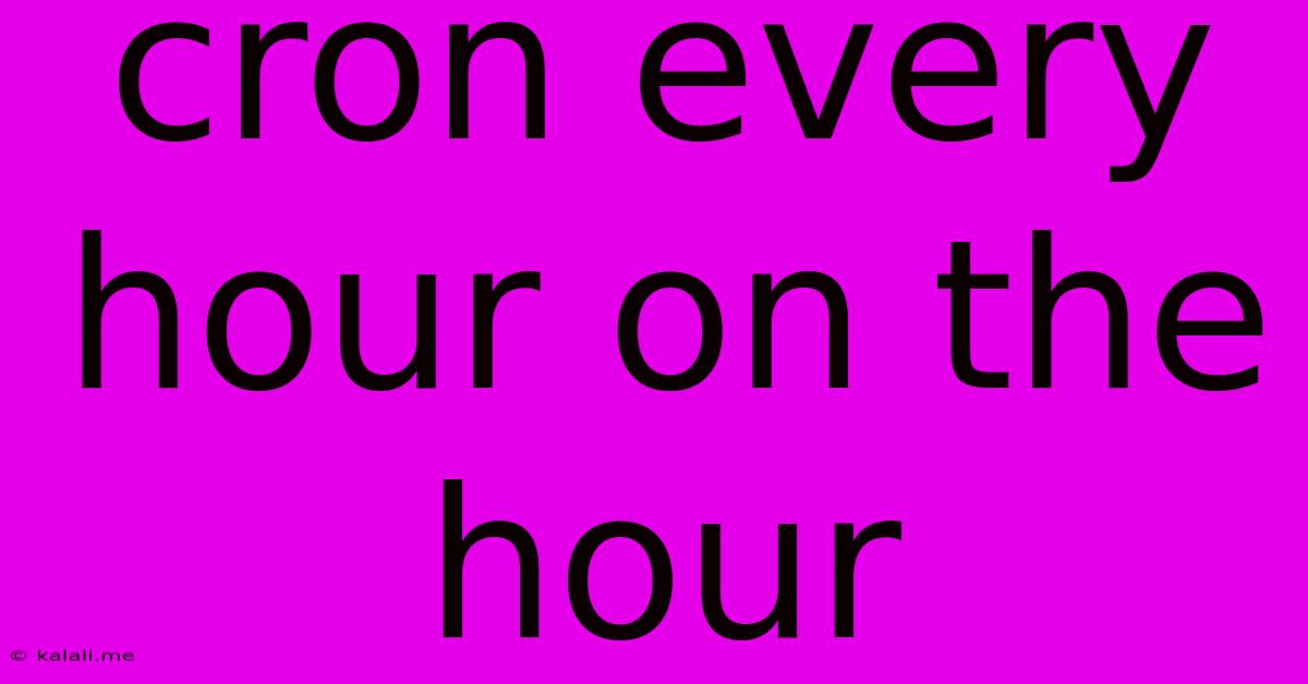 Cron Every Hour On The Hour