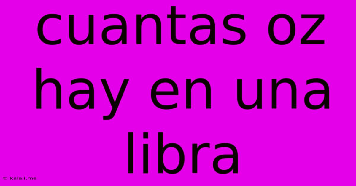 Cuantas Oz Hay En Una Libra
