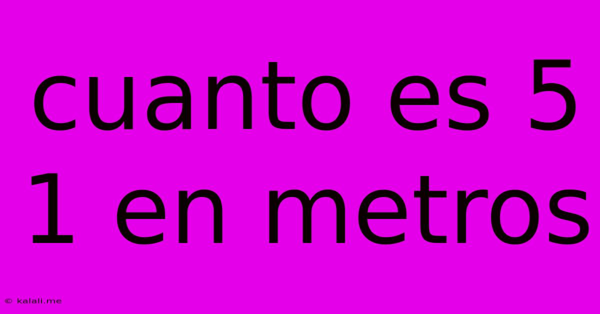 Cuanto Es 5 1 En Metros