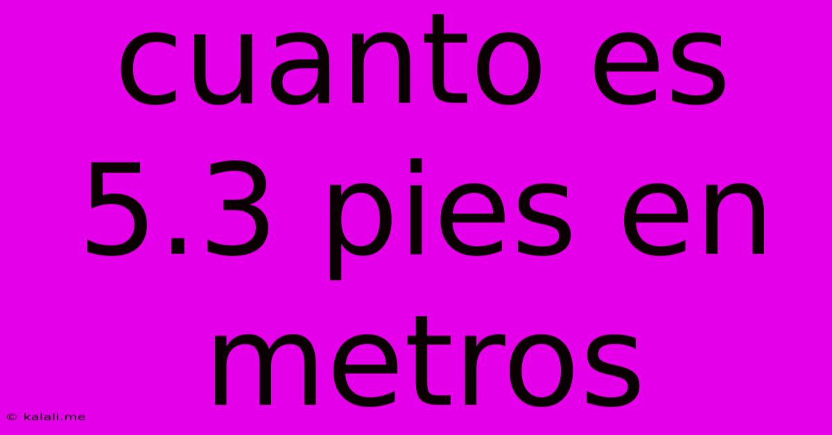Cuanto Es 5.3 Pies En Metros