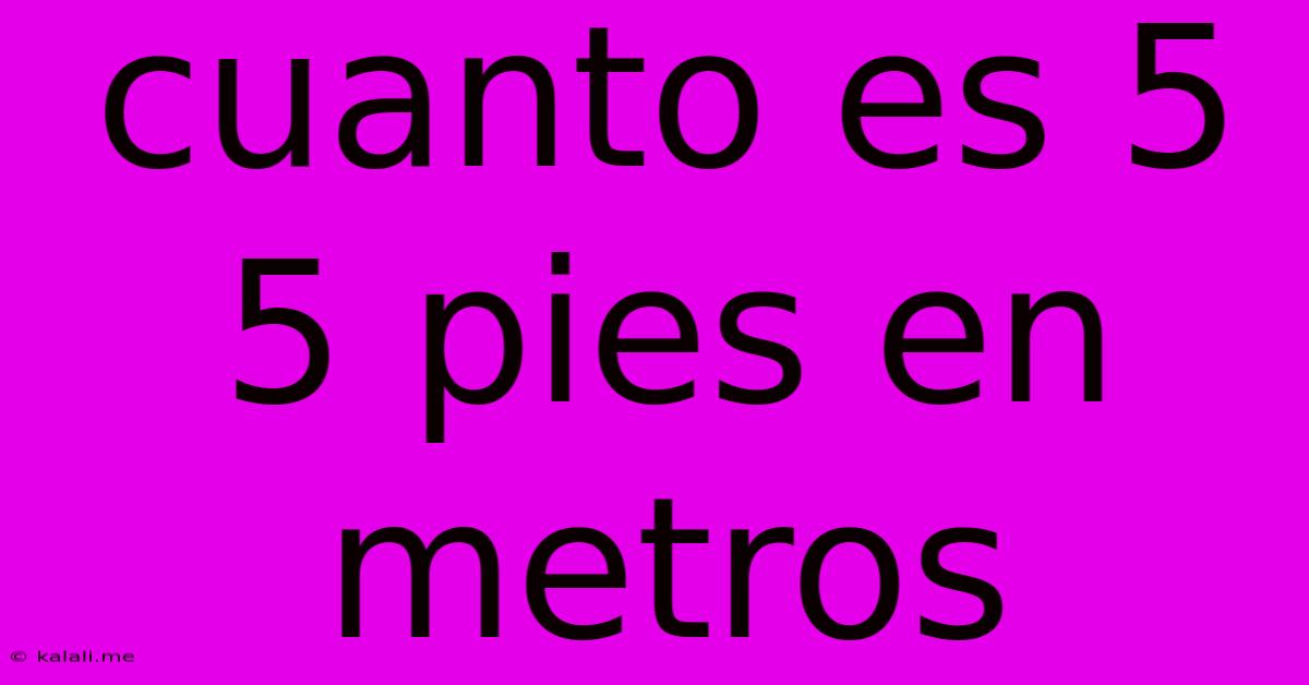 Cuanto Es 5.5 Pies En Metros