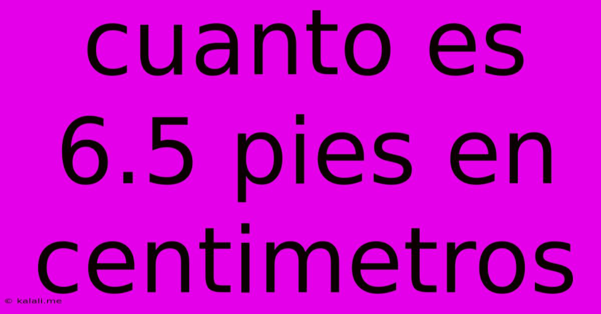 Cuanto Es 6.5 Pies En Centimetros