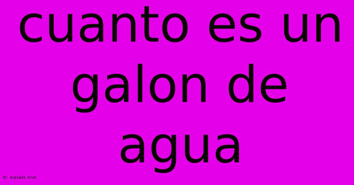 Cuanto Es Un Galon De Agua