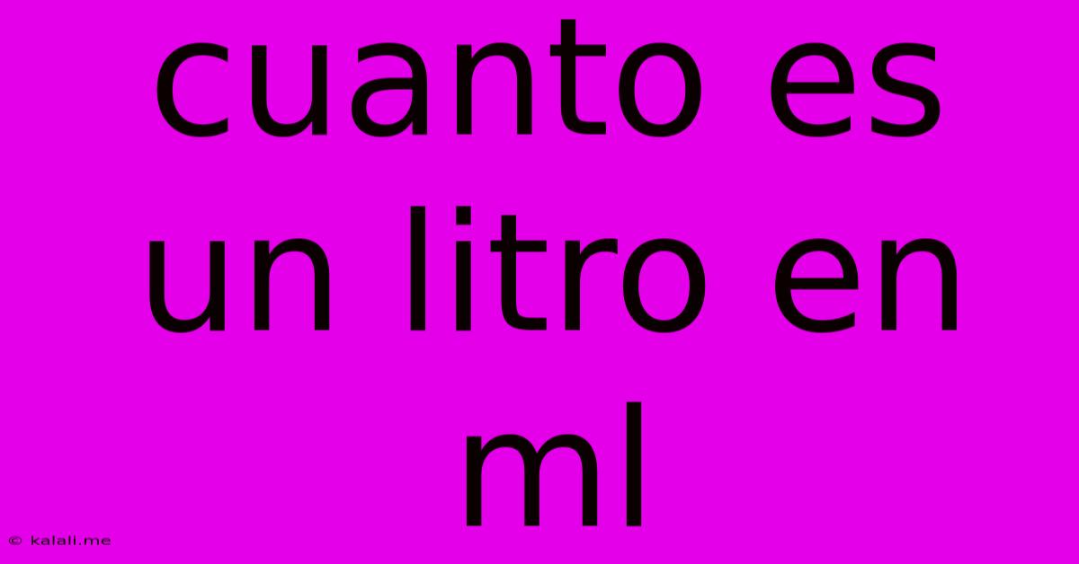 Cuanto Es Un Litro En Ml