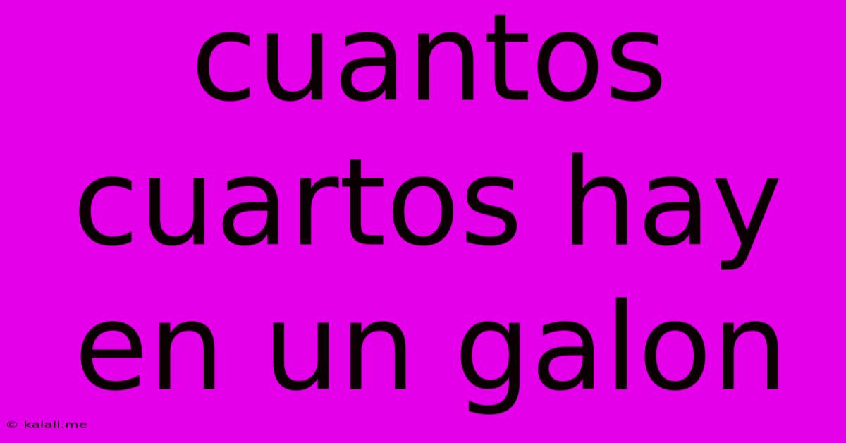 Cuantos Cuartos Hay En Un Galon