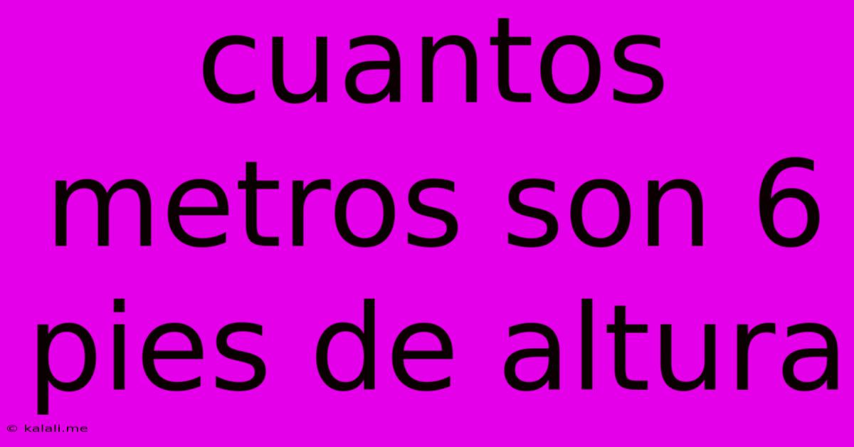 Cuantos Metros Son 6 Pies De Altura