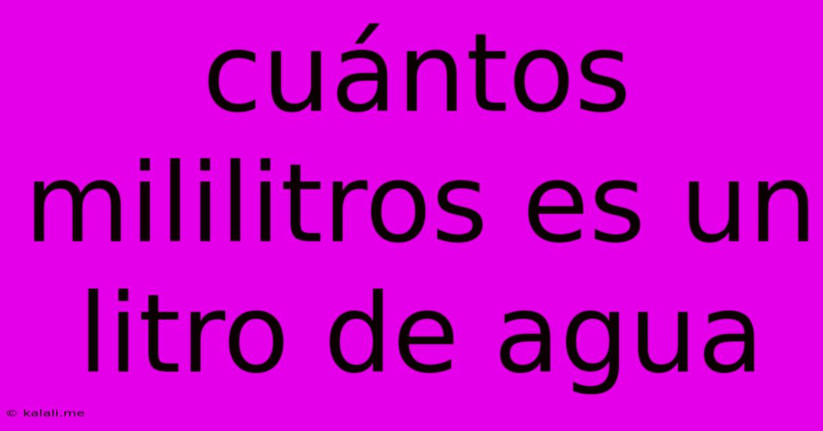 Cuántos Mililitros Es Un Litro De Agua