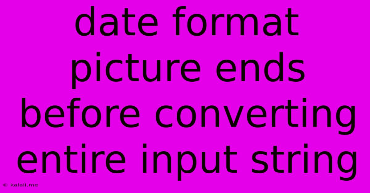 Date Format Picture Ends Before Converting Entire Input String