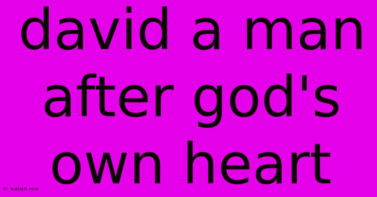 David A Man After God's Own Heart