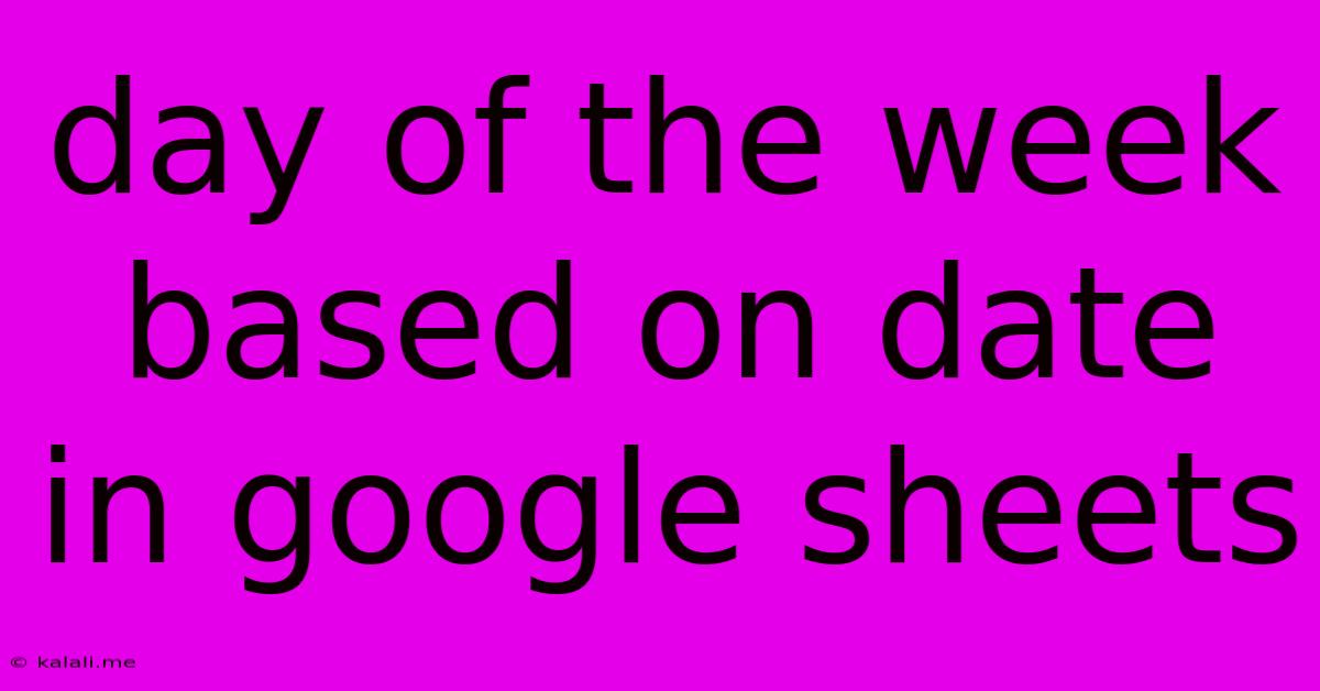Day Of The Week Based On Date In Google Sheets