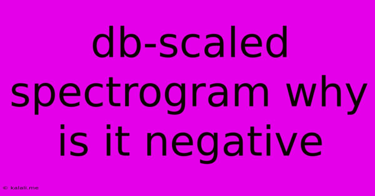 Db-scaled Spectrogram Why Is It Negative