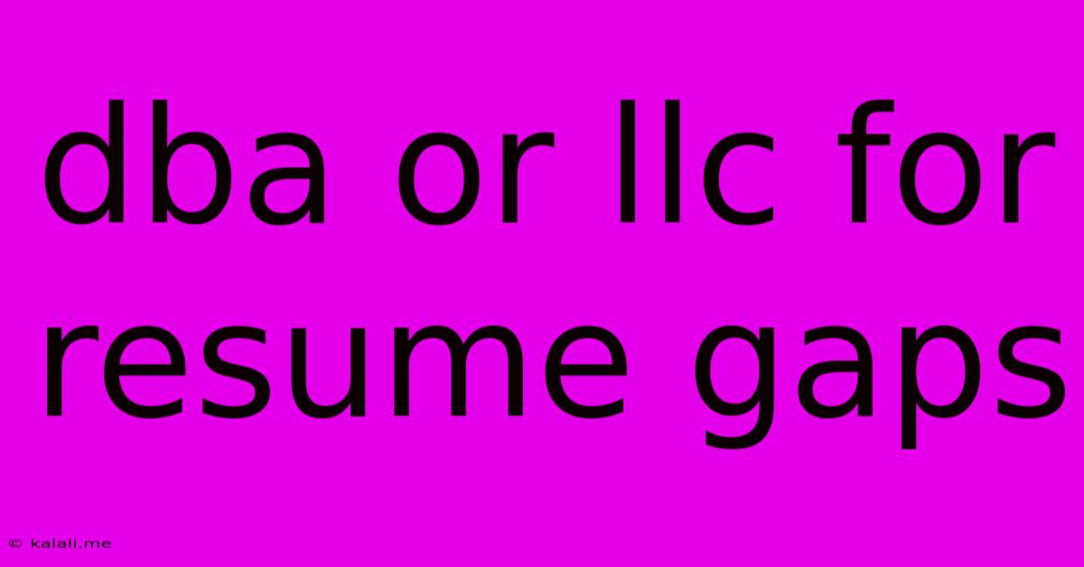 Dba Or Llc For Resume Gaps