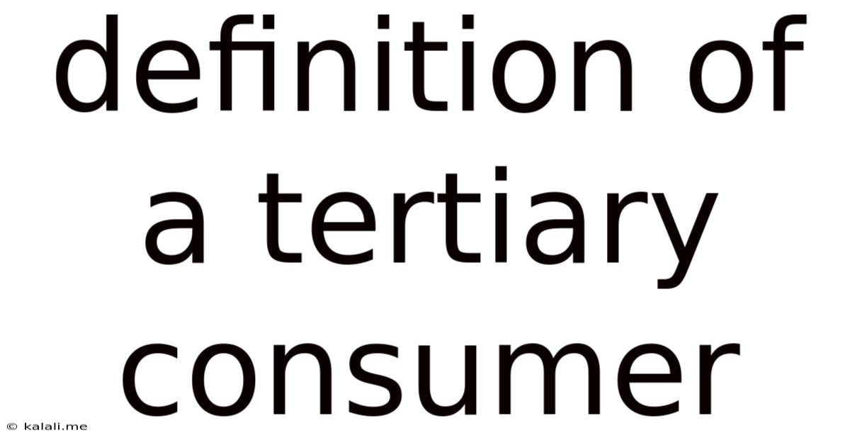 Definition Of A Tertiary Consumer