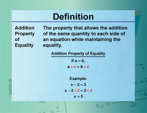 Definition Of Addition Property Of Equality In Geometry