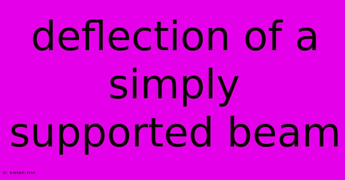 Deflection Of A Simply Supported Beam