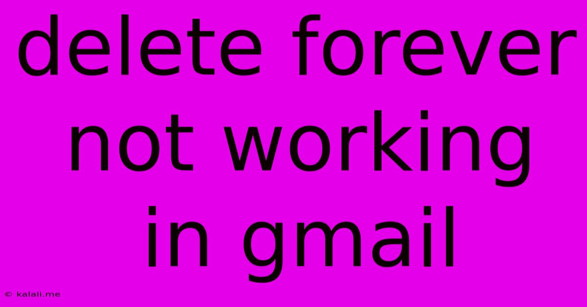 Delete Forever Not Working In Gmail
