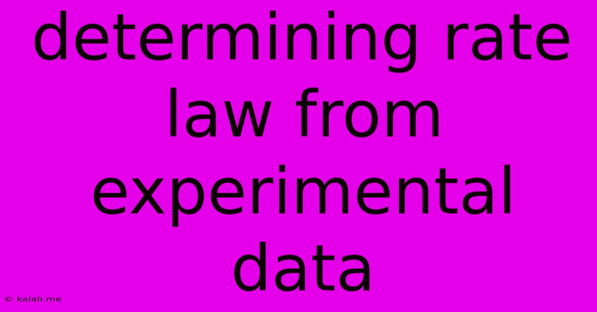 Determining Rate Law From Experimental Data