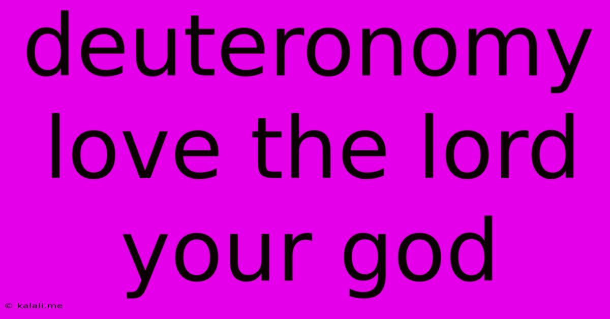 Deuteronomy Love The Lord Your God