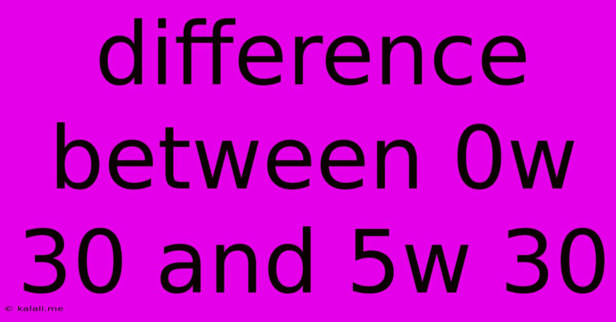 Difference Between 0w 30 And 5w 30
