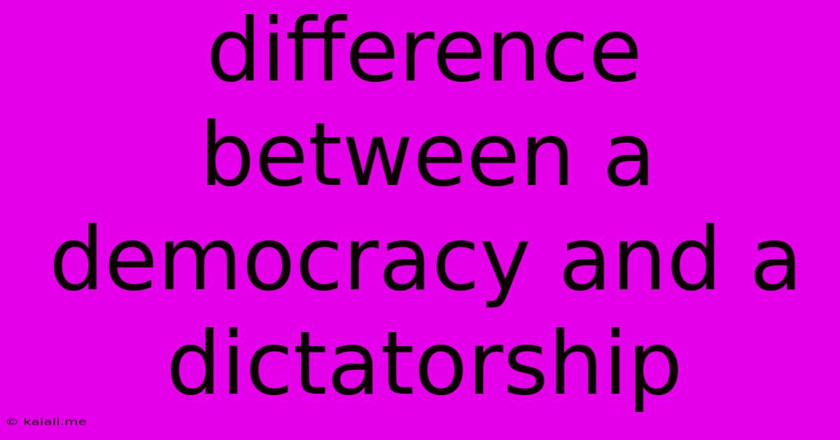 Difference Between A Democracy And A Dictatorship