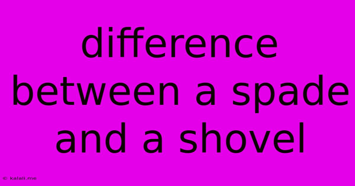 Difference Between A Spade And A Shovel