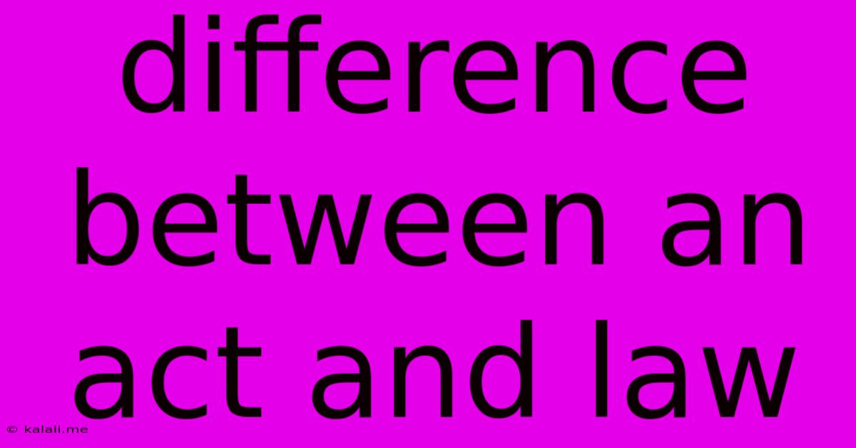 Difference Between An Act And Law