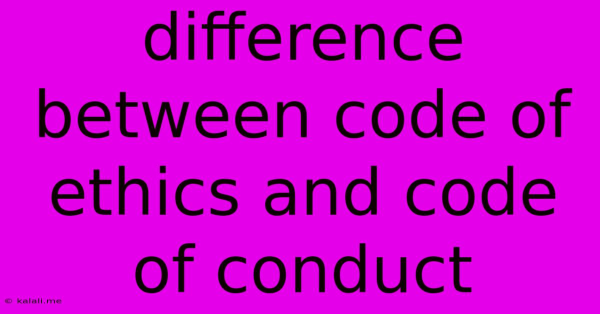 Difference Between Code Of Ethics And Code Of Conduct