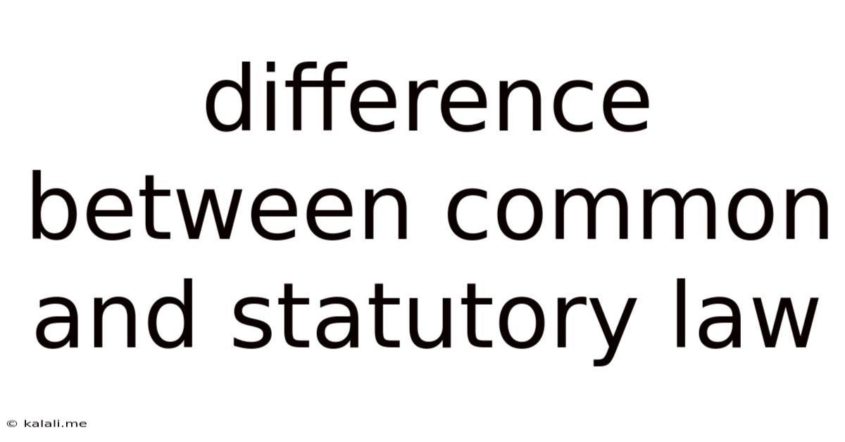 Difference Between Common And Statutory Law