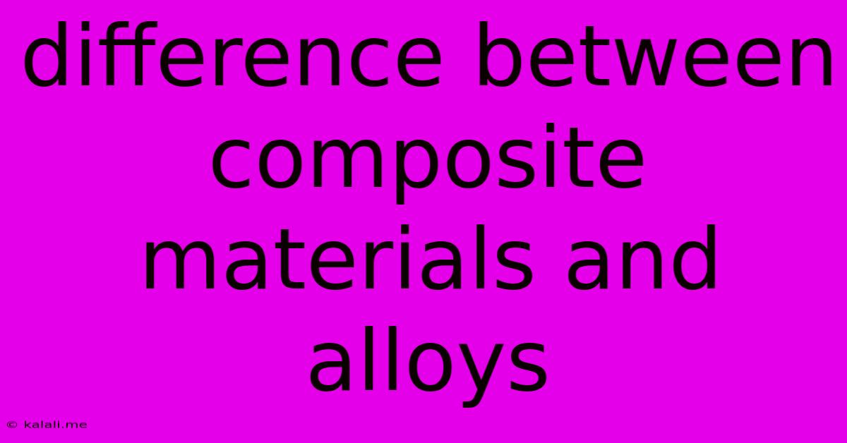 Difference Between Composite Materials And Alloys