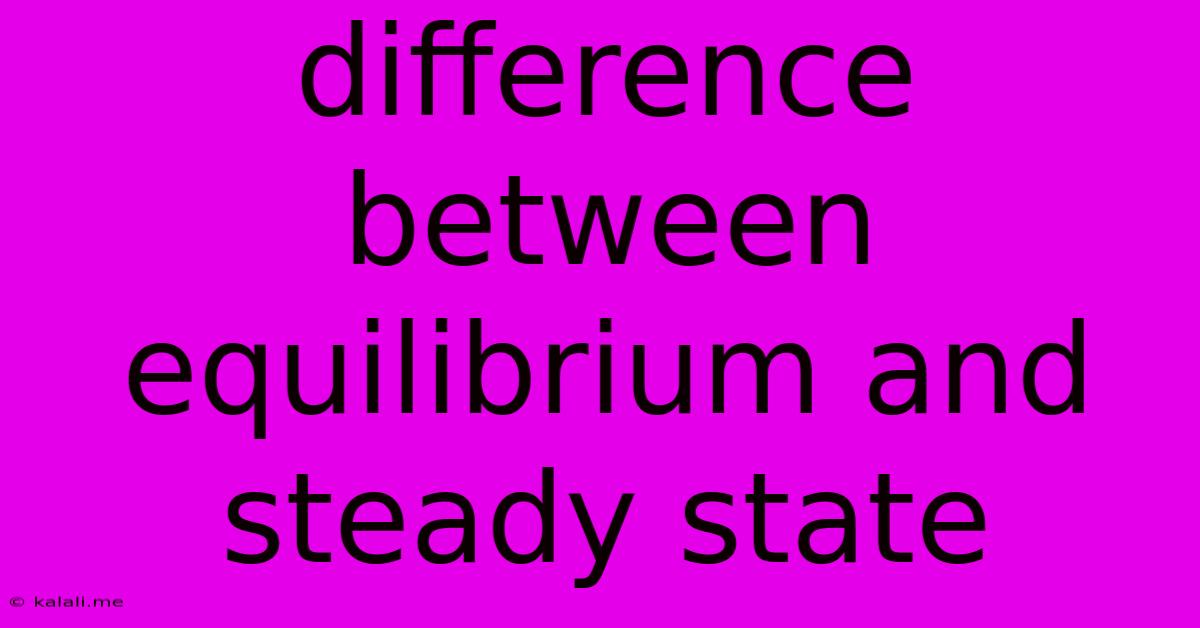 Difference Between Equilibrium And Steady State
