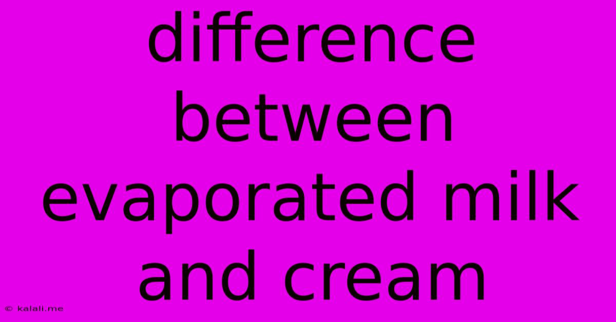 Difference Between Evaporated Milk And Cream
