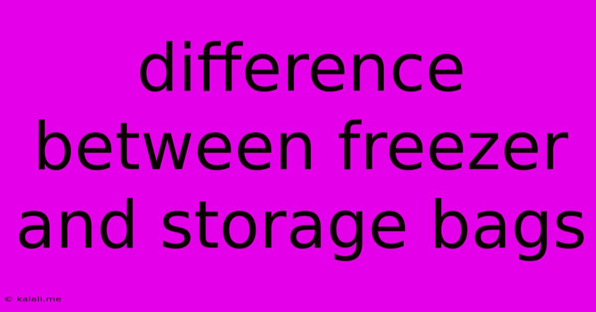 Difference Between Freezer And Storage Bags