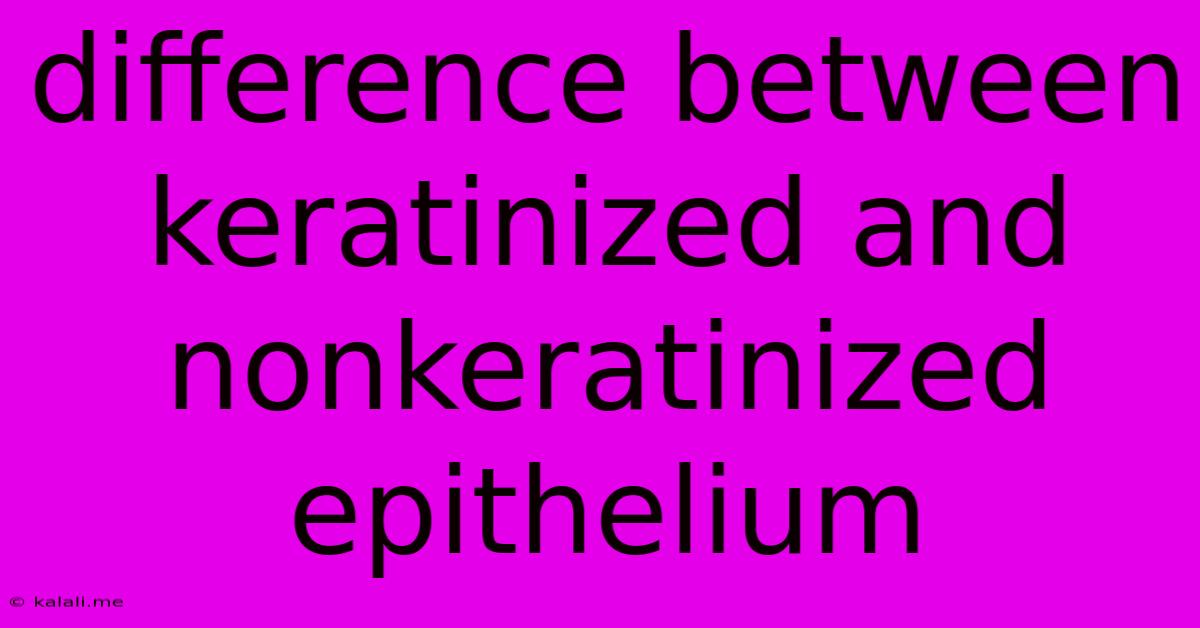Difference Between Keratinized And Nonkeratinized Epithelium