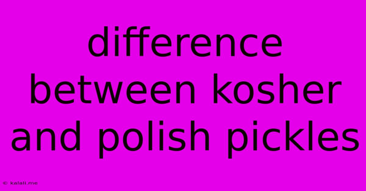 Difference Between Kosher And Polish Pickles