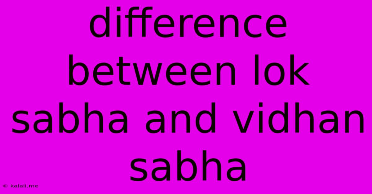 Difference Between Lok Sabha And Vidhan Sabha