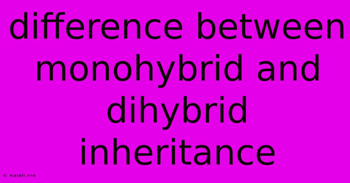 Difference Between Monohybrid And Dihybrid Inheritance