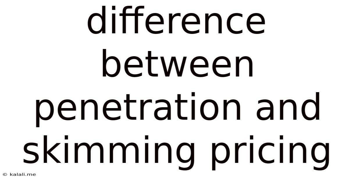 Difference Between Penetration And Skimming Pricing