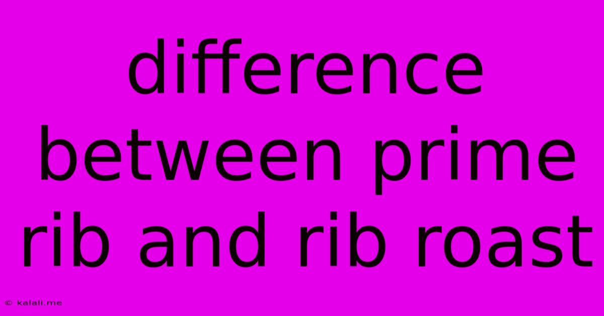 Difference Between Prime Rib And Rib Roast