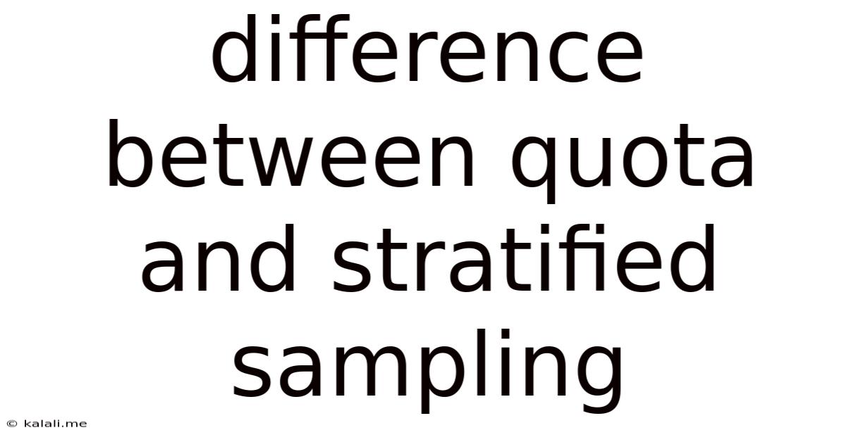 Difference Between Quota And Stratified Sampling