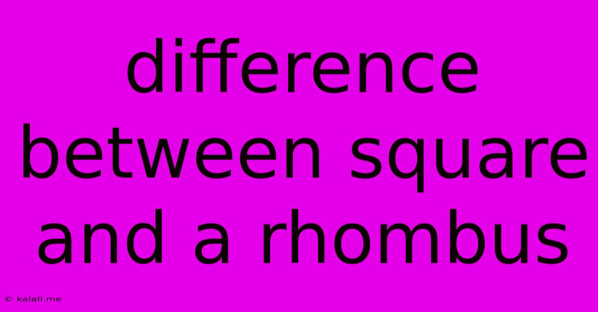 Difference Between Square And A Rhombus
