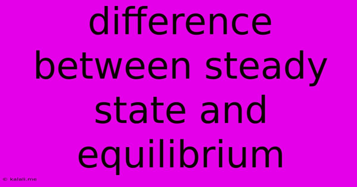 Difference Between Steady State And Equilibrium