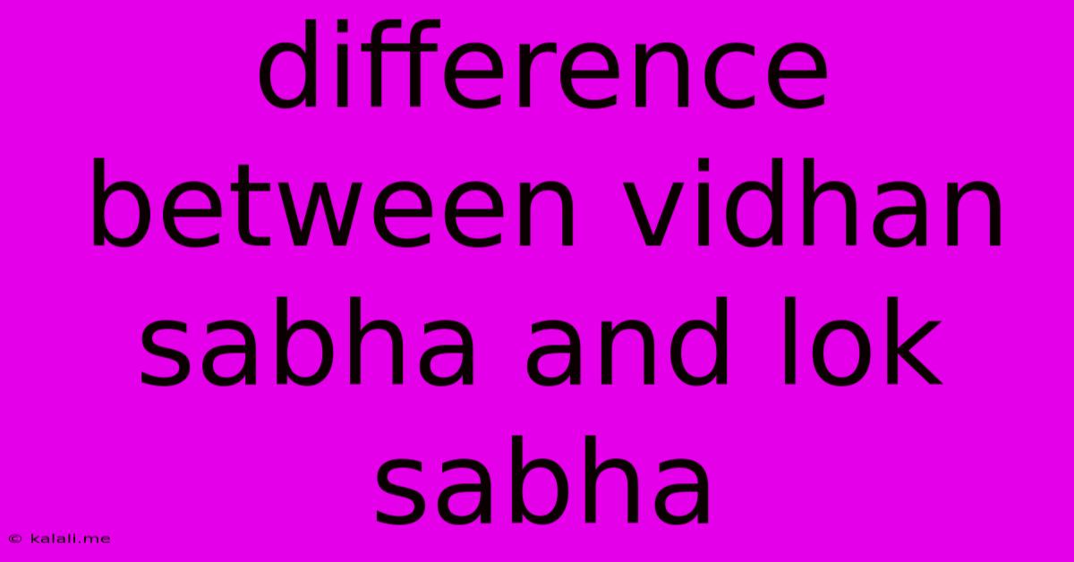 Difference Between Vidhan Sabha And Lok Sabha