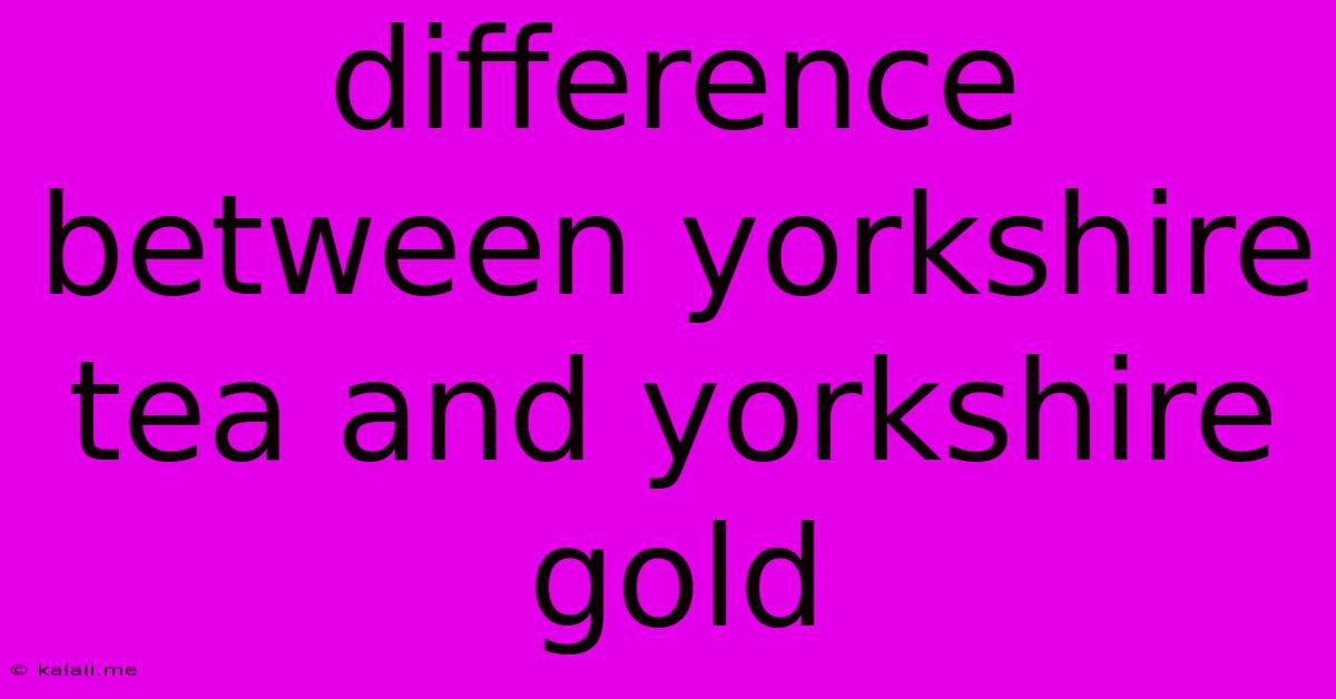 Difference Between Yorkshire Tea And Yorkshire Gold