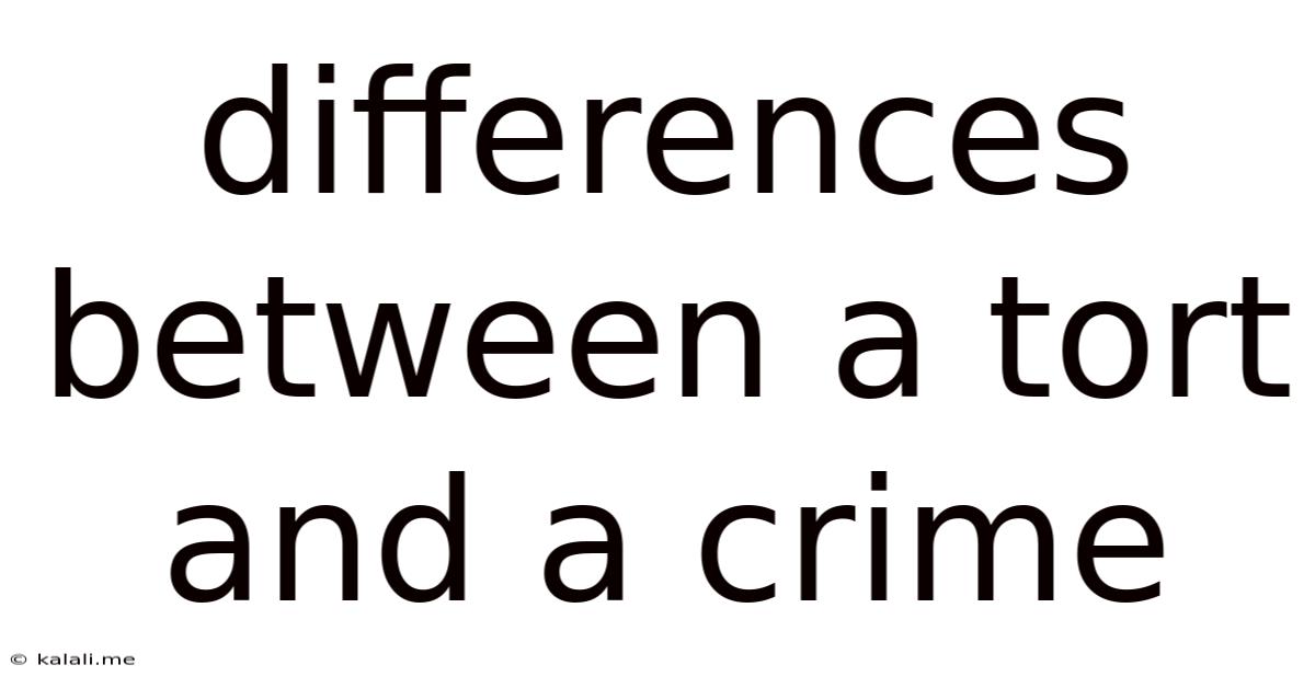 Differences Between A Tort And A Crime